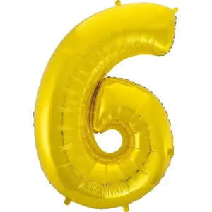 Фольгированный шар-цифра 6 GoDan, золотой, 85 см