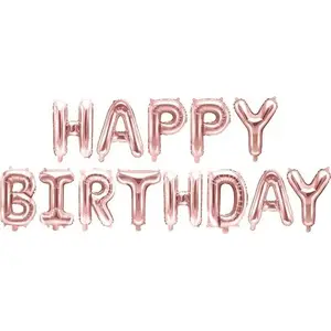Фольгированный шар PartyDeco HAPPY BIRTHDAY розовое золото 340×35 см, универсальный