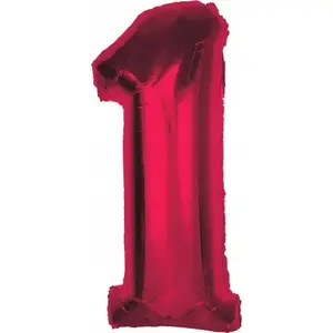 Foil Balloon GoDan number 1, red, 92 cm
