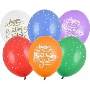Латексные шары PartyDeco декоративные для праздника 6 шт разноцветные (MPN 513413)