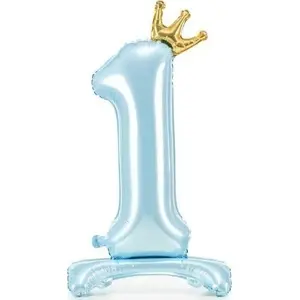 Стоячий фольгированный шар PartyDeco 1, 84 см, голубой