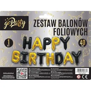 MK TRADE folijas balonu komplekts Happy Birthday mix — burtu un formu komplekts, ballīšu dekorācijas