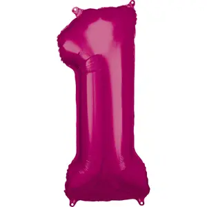 Toy balloon AMSCAN 9907277 — foil, pink, inflated diameter 53 cm, pack of 5