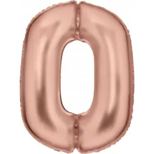 Foil Balloon AMSCAN Number 0 Satin Rose Gold 86 cm (model 9917312)