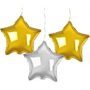 Foil Balloons GoDan Stars gold and silver 3 pcs