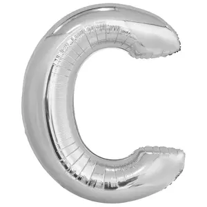 Toy balloon foil silver pack of 5 — No name 615402 (Amscan 9909552)