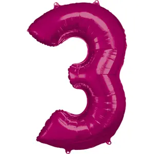 Toy balloon AMSCAN 9907281, foil, pink, inflated diameter 58 cm, pack of 5