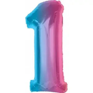 Foil Balloon GoDan Smart 92 cm — Number 1, Rainbow