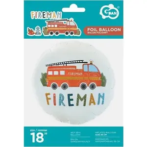 Круглый фольгированный шар GoDan «Fireman» – декоративный Mylar шар