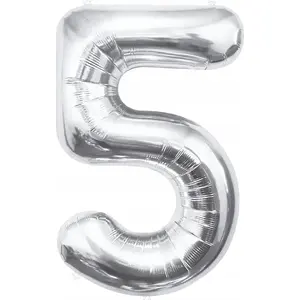 Foil Balloon GoDan model BC-HSR5 — number 5, silver, 85 cm