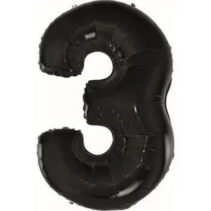 Foil balloon GoDan B&C black 92 cm — mylar decoration, helium or air