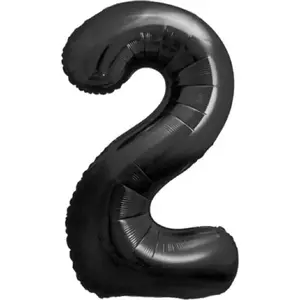 Folijas balons GoDan modelis CH-B8C2 — matēts melns cipars „2”, 85 cm