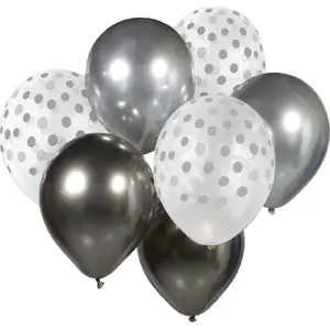 Bouquet of balloons GoDan B&C silver-graphite, 7 pieces