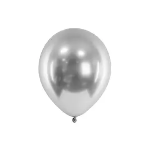 Toy balloon No name PartyDeco CHB1-018-10, latex, silver, inflated Ø 30 cm, pack of 10