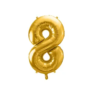 Toy balloon PartyDeco FB1M-8-019, foil, gold, height 1000 mm (inflated ~86 cm)