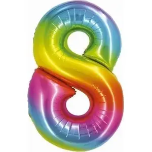 Foil Balloon GoDan Smart Cyfra 8, numeric balloon 76 cm, rainbow finish (CH-STC8)