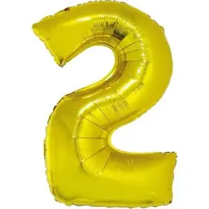 Foil Balloon Number 2 GoDan 85 cm, gold