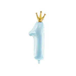 Toy balloon PartyDeco FB87M-011-KARTON, foil, blue & gold, 300×920 mm, pack of 50