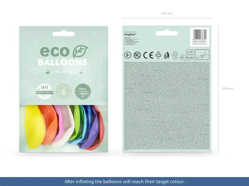Rotaļu balons PartyDeco ECO30P-000-10 — latekss 30 cm Photo 2