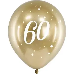 PartyDeco Balloons Glossy 30 cm, pack of 60, gold
