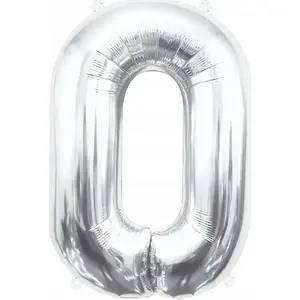 Фольгированный шар GoDan B&C цифра 0, серебристый, 85 см