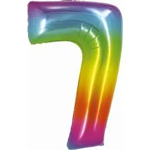 Foil Balloon GoDan Smart Cyfra 7, model CH-STC7 — numeric 7, rainbow design, 76 cm