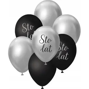 Balloon bouquet GoDan model 630357 — silver and black foil and latex balloons, set of 7