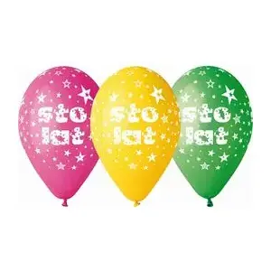 Balloon pack GoDan Premium "Sto lat" 12" — celebratory latex balloons