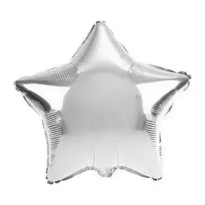 Foil Balloon Star Selgros 593258 — Silver decorative helium-ready star-shaped balloon