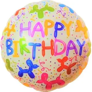 Party foil balloon MK TRADE Balon Happy Birthday 46 cm, model BAL106 (MPN), round celebratory balloon