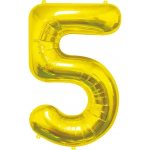 Foil Number Balloon 5, GoDan BC-HZL5, gold, 85 cm