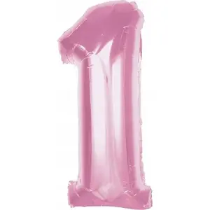 Foil Balloon GoDan Smart 92 cm — Number 1, Light Pink