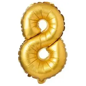 Arpex foil balloon number 8 gold, 71 cm (28")