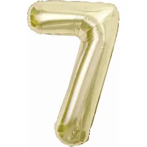Foil Balloon GoDan number 7 champagne 85 cm - single digit decoration