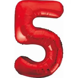 Foil Balloon GoDan Number 5 Red, 85 cm