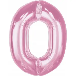 Foil Number Balloon 0 GoDan Smart 92 cm light pink