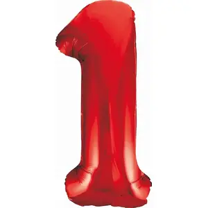 Foil Balloon GoDan Number 1, red, 85 cm