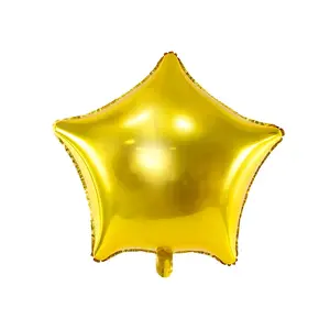 Toy balloon PartyDeco Star, gold star shape, length 480 mm, pack of 50