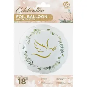 Foil Balloon GoDan — Dove with Leaves, Round (model 516442)