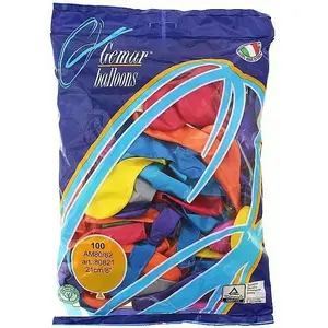 Balloon pack GoDan AM80 metal 8" — assorted colors, 100 pcs