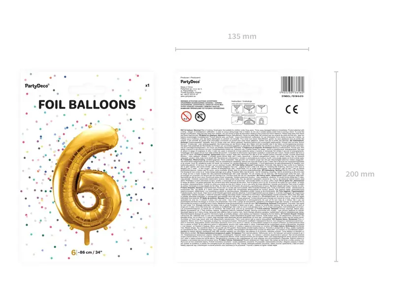 Rotaļu balons PartyDeco FB1M-6-019 Photo 3