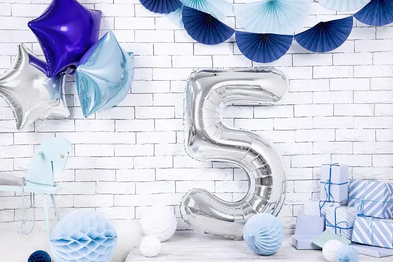 Rotaļu balons PartyDeco FB1M-5-018, folija, sudraba Photo 2