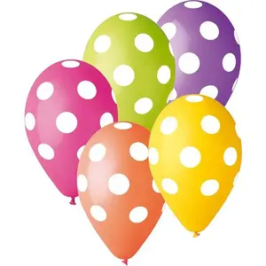 Balloon pack GoDan 12" Premium Grochy — decorative latex party balloons, polka dot pattern