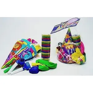Party set GoDan Zestaw Bal duzy — 4 caps, 4 horns, 4 balloons, 1 roll of streamers