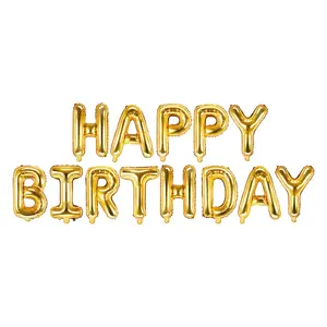 Toy balloon PartyDeco FB6M-019, foil, gold, 3400 mm length, 350 mm depth