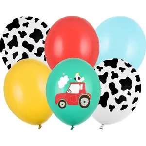 Latex balloons PartyDeco 30 cm with farm print, pack of 6