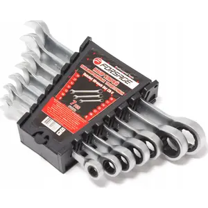 Kombinēto atslēgu komplekts ar rāvējslēdzēju Forsage F-51072, 7 gab. (8–19 mm)