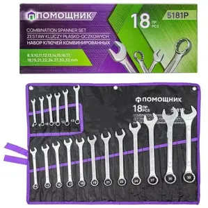Combination wrench set Forcekraft P-5181P, 18 pieces, sizes 8–32 mm
