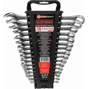 Combination wrench set Forcekraft FK-5161 MP, 16-piece (6–19, 22, 24 mm) in plastic holder