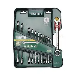 Combination ratcheting spanner set Sata 8–19 mm, 12 pieces (09066)